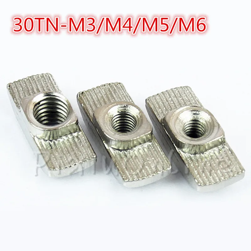 20Pcs ST151b 30TN M3/M4/M5/M6 T Nut Hammer Head Fasten Nut Connector 3030 Aluminum Profile Accessories Fastening Tools