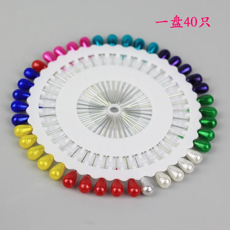 

2packs/lot 40PCS 39mm 8 colors Round Pearl Head Pin Localization Needles Weddings Corsage Sewing Colorful Pins free shipping1048