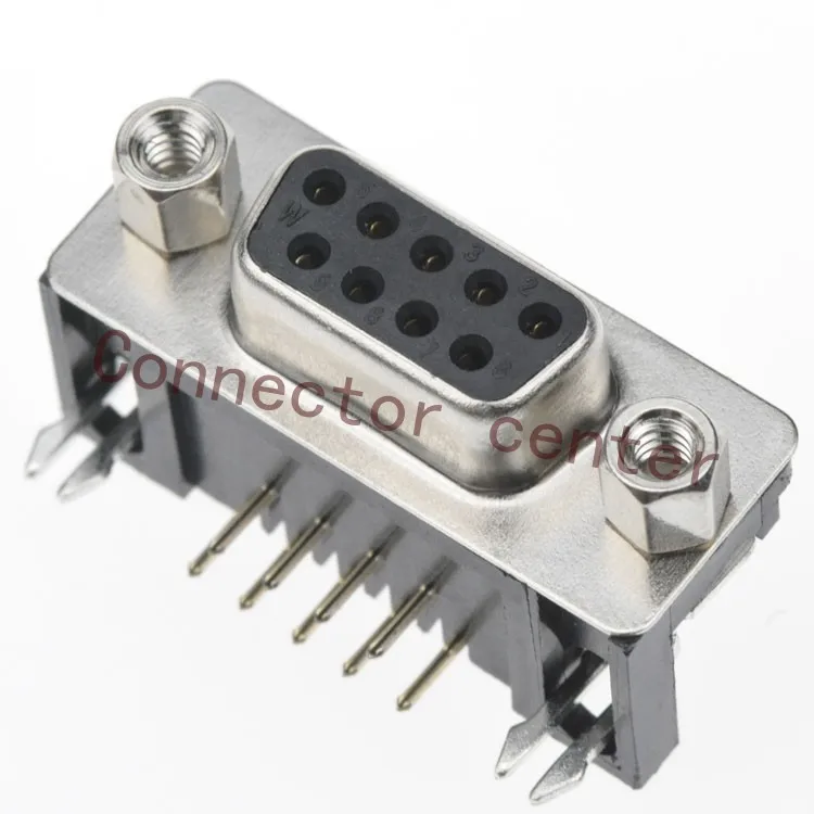 High Quality D-SUB DB DR Connector  Right Angle 9PIN 2-ROW Female  Gold Planted 1U  DSUB Jack