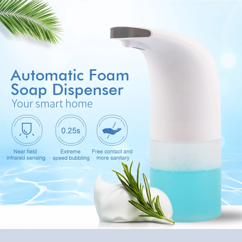 Automatic Soap Dispenser Touchless Smart Infrared Motion Sensor Pump Foaming Sanitizer for Kitchen Bathroom With 350ML Capacity