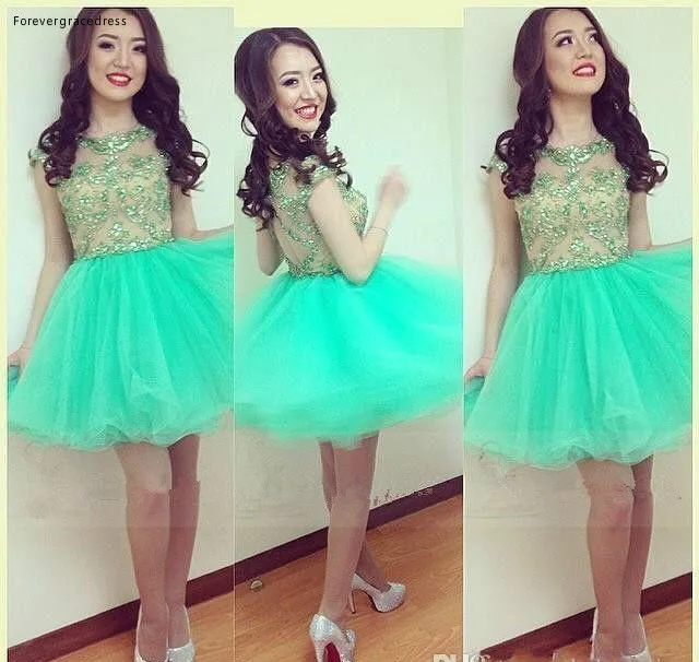 2019 Cheap Mint Green Short Homecoming Dress A Line Juniors Sweet 15 Graduation Cocktail Party Dress Plus Size Custom Made