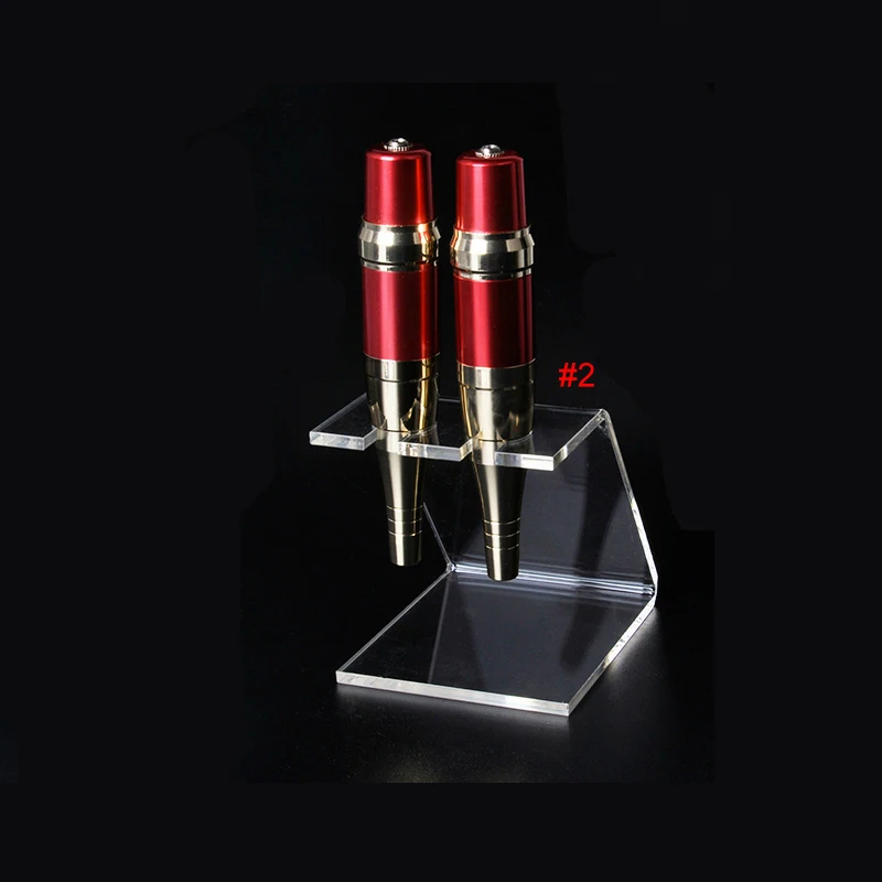 Microblading Double Hole Tattoo Machine Holder Display Stand Transparent Acrylic Tattoo Gun Rack Rest Organizer For Tattooist