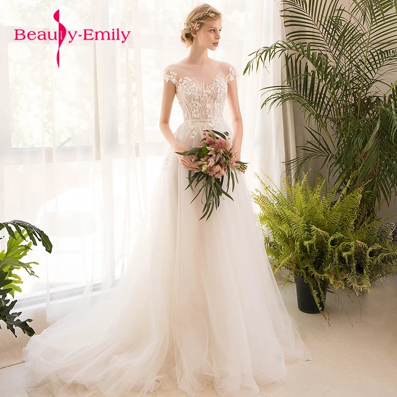 Beauty Emily Korean Tulle Quality Wedding Dresses 2020 Custom Made Plus Size Bridal Dress vestidos de noiva