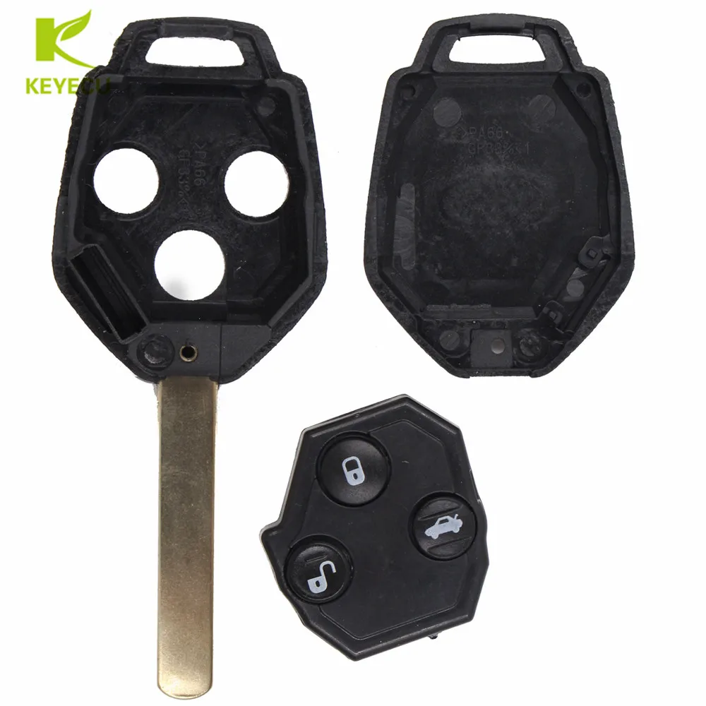 KEYECU 3 przyciski niecięty klucz Keyless pilot zdalnego sterowania 433MHz 4D62 Chip dla Subaru Forester Outback Legacy 2008-2014 P/N: 88049SC000