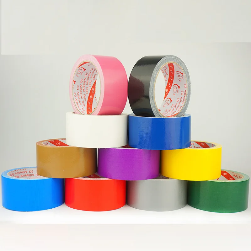 Custom Single Side Self-adhesive Duct Tape 10mm - 1050mm Red Yellow Blue Green Black Brown Silver Grey White Purple Pink Orange