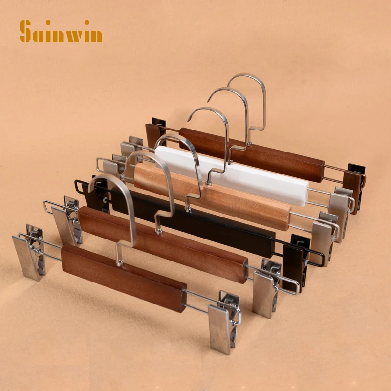 

Sainwin 10pcs/lot 32cm wooden hanger adult clothes rack wood hangers for clothes pant clip (20pcs Free LOGO)