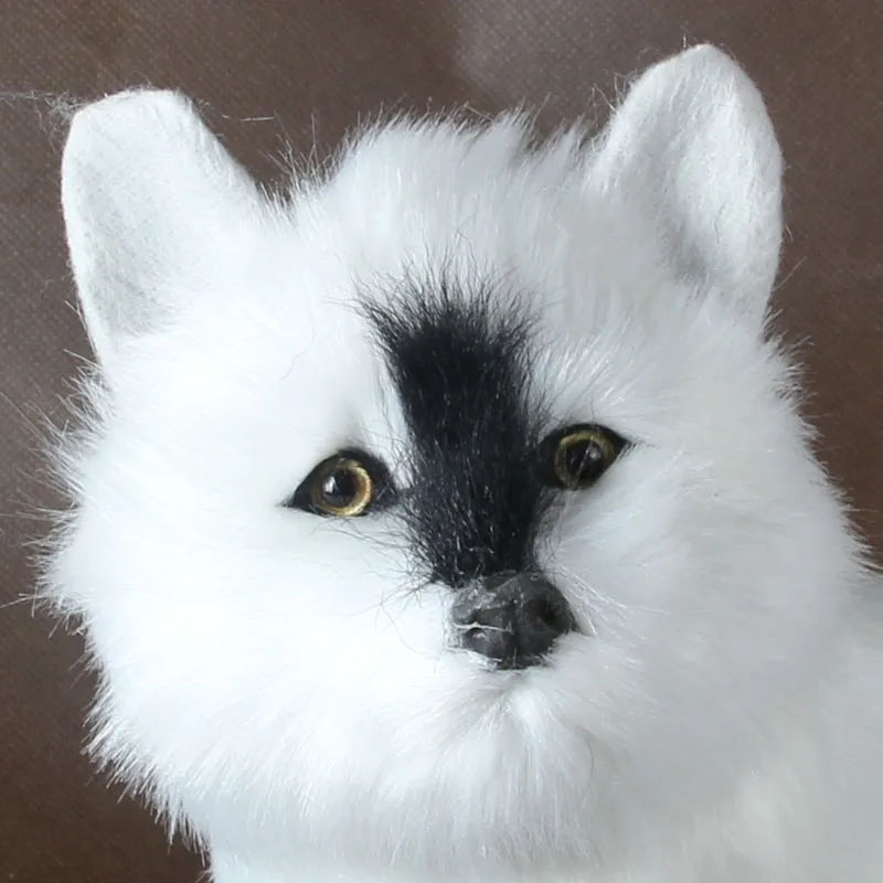 Zilin Manufacturer artificial white fox / fox toy with fake fur home decoration gift 38*12*24 cm