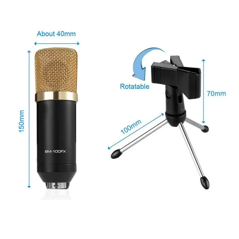 GBTIGER BM - 100FX USB Condenser Sound Recording Microphone with Braodcasting