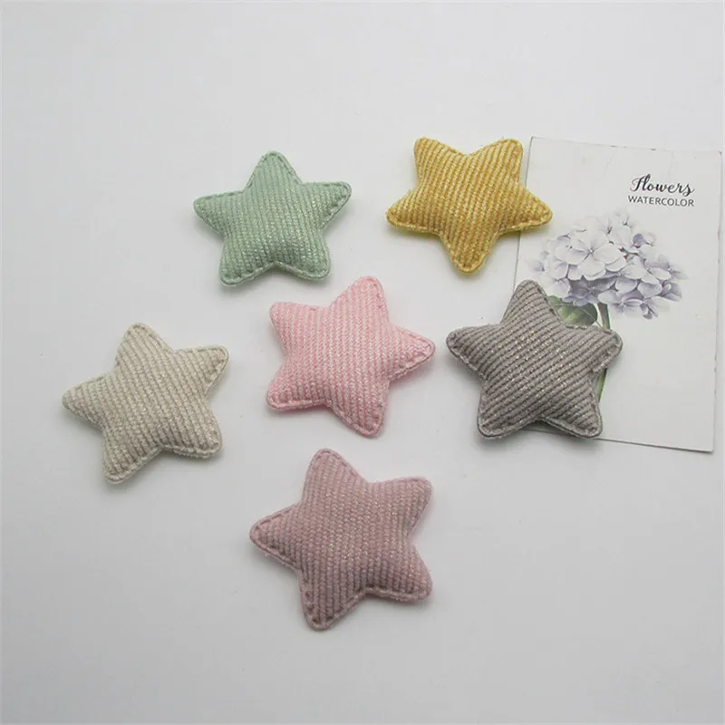 30pcs/lot 4.8cm Stripe Star Pads Patches Appliques for Craft Clothes Sewing Supplies DIY Hair Clip Accessories