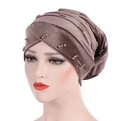 Muçulmano turbante cabeça cachecol para mulheres, gorro feminino, acessórios para cabelo, perda de cabelo, novo