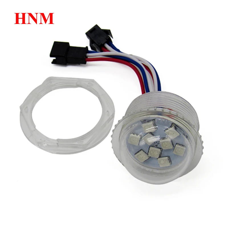 DC 12V 35mm 9LED UCS1903 pixel rgb led module light,digital rgb full color led funfair light,Waterproof IP67,Transparent cover