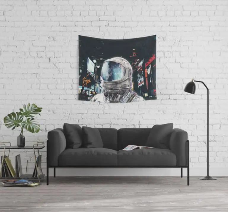 Space Astronaut Tapestry Wall Hanging Art Banners Flags Bedroom Dorm Decoration Retro Spaceman Printed Canvas Picture