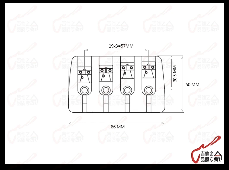 1 Set High Quality GuitarFamily  Bass Bridge For 4 Strings Electric Bass  Chrome  ( #0823 )   MADE IN KOREA