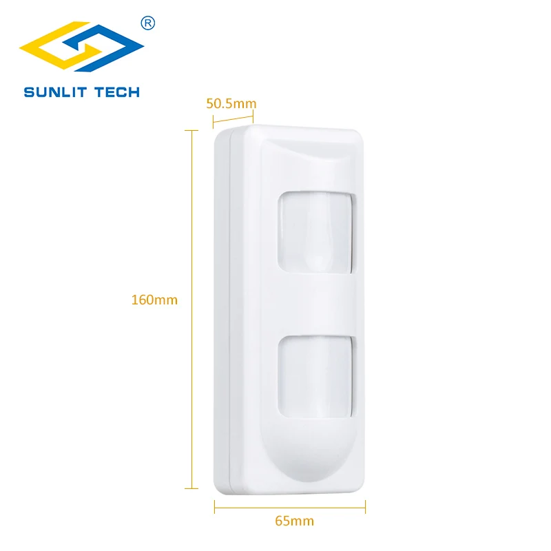 Imagem -03 - Sensor de Movimento Exterior sem Fio Duplo Pir Bateria Recarregável Embutida 433mhz Ev1527 100 ° 12m Proteção de Segurança Smart Home