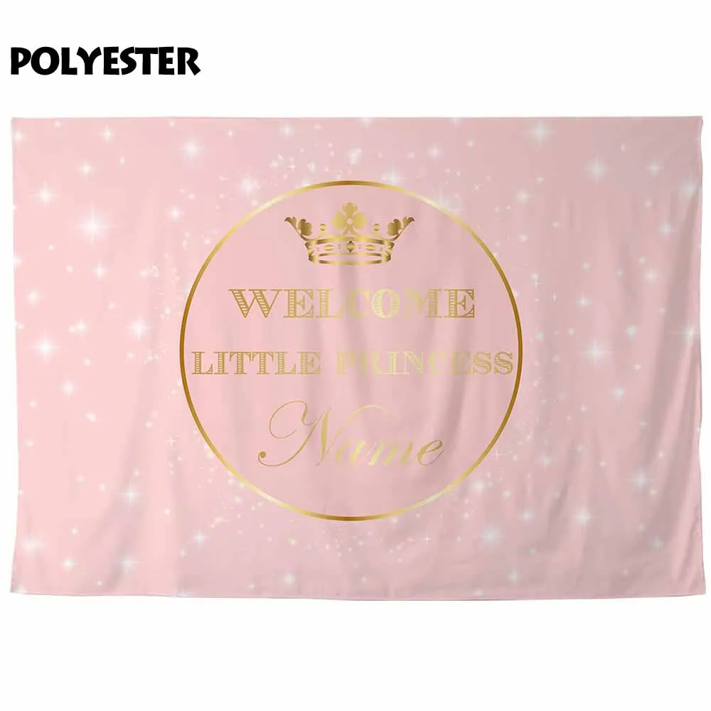 Allenjoy-fondos de fotografía para fiesta de princesa, corona rosa dorada con purpurina, Fondo de cumpleaños para sesión fotográfica de fotos de niña