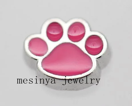 10pcs dog paw  floating charms for glass locket   Min amount $15 per order mixed items, FC-330