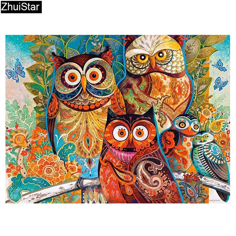 

DIY 5D Owl Diamond Mosaic Set Christmas Decoration for Home Diamond Embroidery Cartoon Rhinestones Pasted Painting XY1