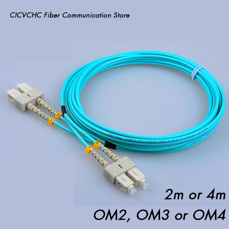 

5pcs SC/UPC-SC/UPC Duplex Patchcord-MM(50/125) OM2, OM3, OM4-2m, 4m-2x2.0mm Cable / Jumper