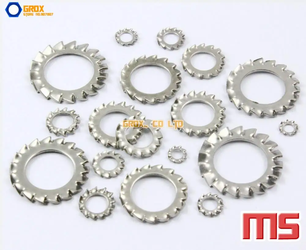 

300 Pieces M5 304 Stainless Steel External Serrated Shakeproof Washer Lock Washer