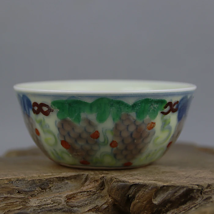 

Antique ,MingDynasty porcelain bowl,Colored grapes cup,Hand-painted crafts,Collection&Adornment,Free shipping