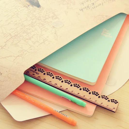 10 pcs/lot Creative simple stationery map envelope file pocket Retro lovely A4 folder file students school and office supplies