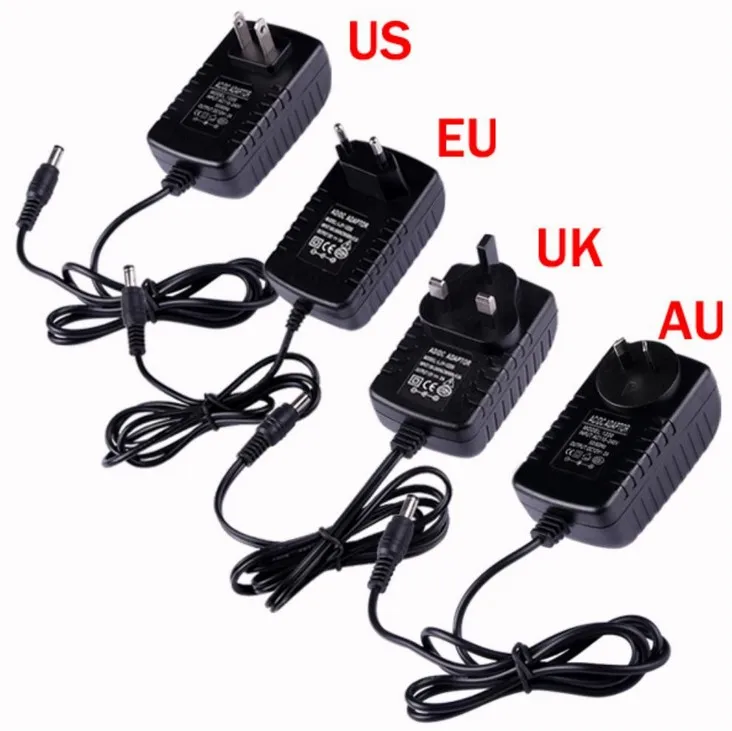 

AC 110-240V To DC 12V 2A Power Supply Adapter EU US AU UK Plug For 3528 5050 Strip LED module 12v led puck light led cabinet