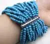 

4mm Round Blue Striped Natural stone 7.5-8'' 20 strands Bracelet & silver Clasp-bra310 Wholesale/retail