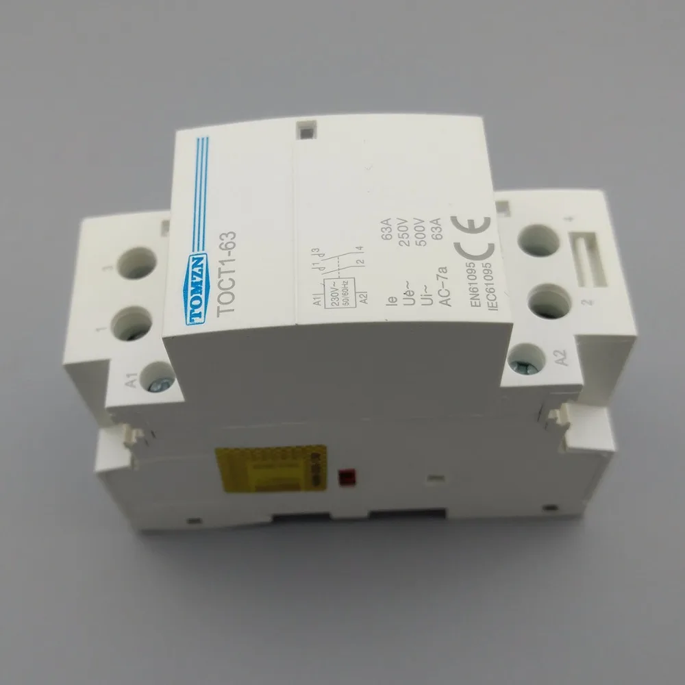 TOCT1 2P 63A 220V/230V 50/60HZ Din rail Household ac Modular contactor  2NO or 2NC or 1NO 1NC