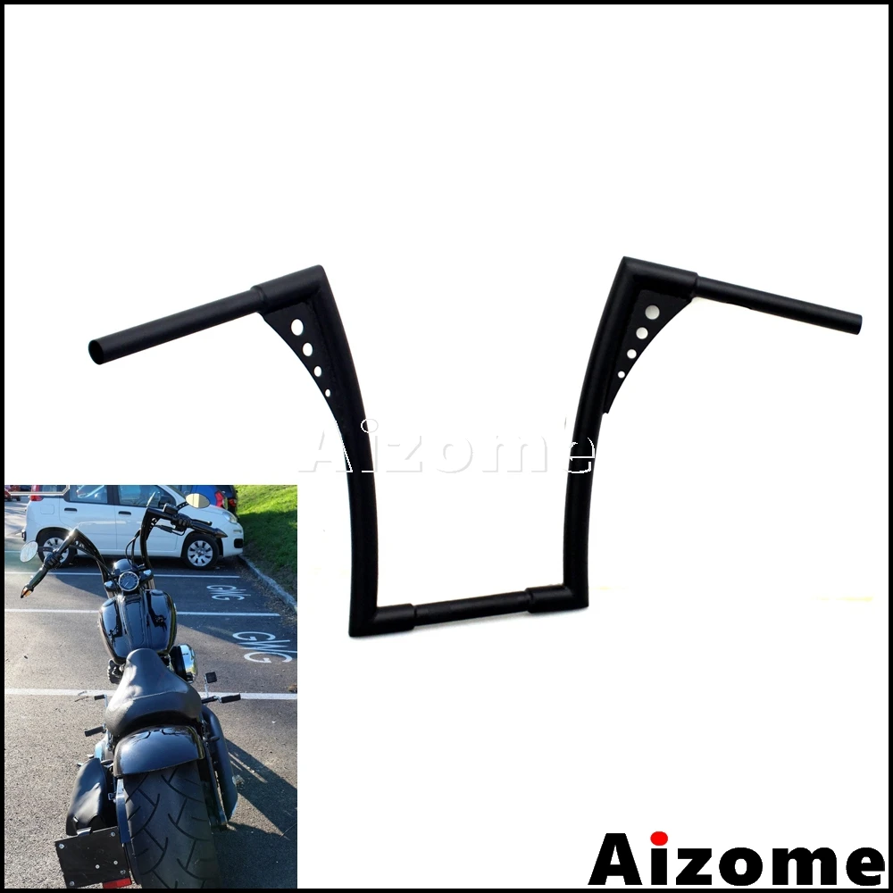 

Black Hangers Handlebar 1 1/4" 16'' Rise Motorcycle Handle Bar For Harley FLST FXST Sportster XL 1200 883 Custom Fat Handlebar