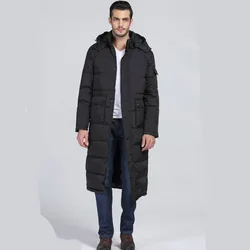 MRMT 2024 Brand Winter Long Cotton Suit Men's Jackets Thick Warm Overcoat for Male Hooded Casual Cotton Coat Outer Wear Clothing