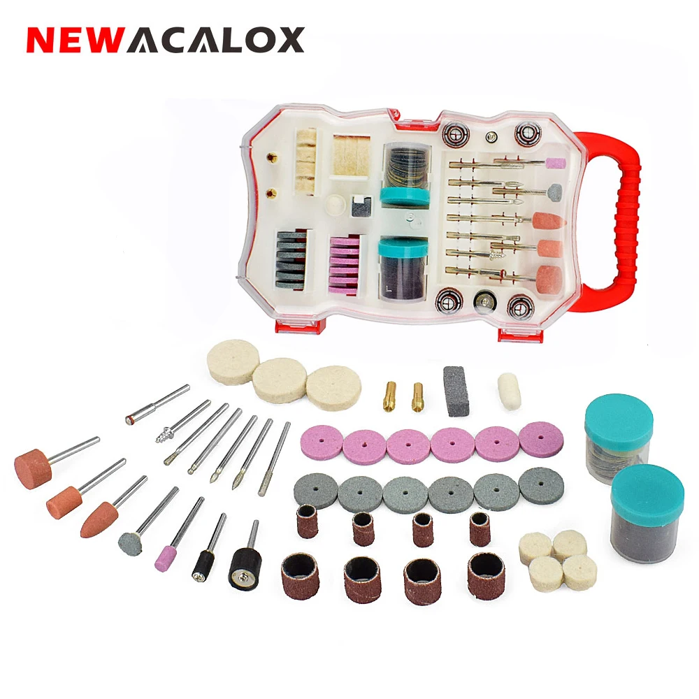 NEWACALOX 103-Piece Rotary Tool Accessory Kit Multi-Functional Attachments for Cutting, Grinding, Sanding, Wood Working, Carving