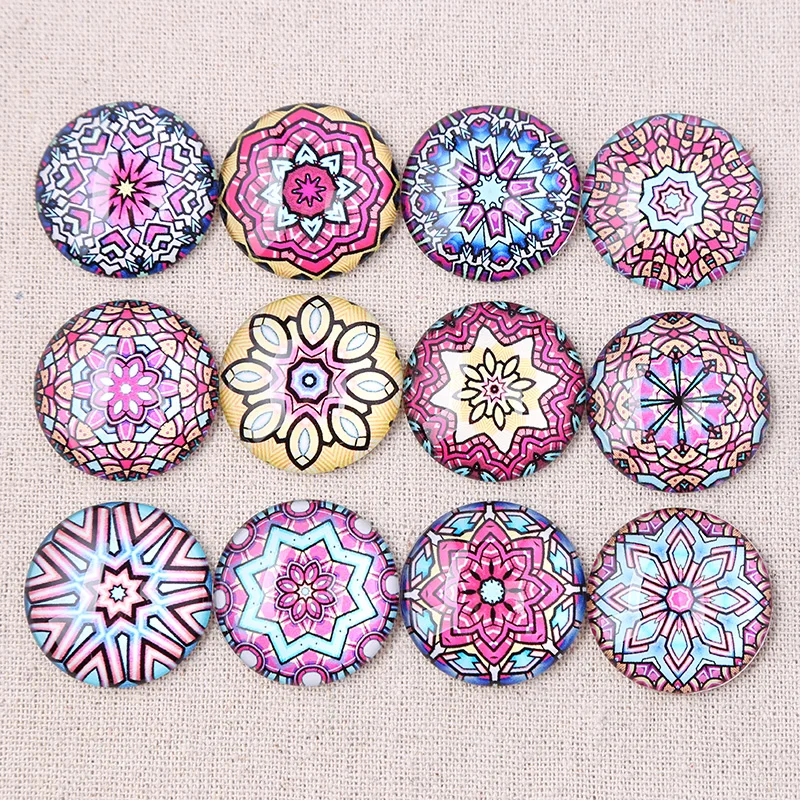 

reidgaller mix round purple pattern photo glass cabochon 12mm 14mm 18mm 20mm 25mm 30mm diy jewelry findings for earrings making