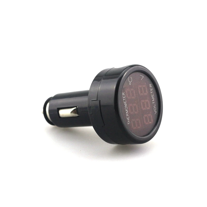 Mini Digital Temperature Voltage Meter Red Blue Double Display LED Thermometer Voltmeter in Car