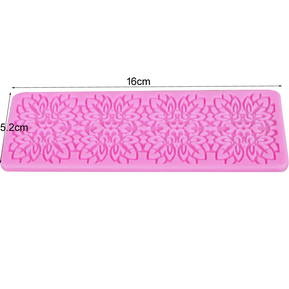 Byjunyeor F1006 flower lace Mat For Cake Border Sugarcraft Gumpaste Cake Decorating Tools