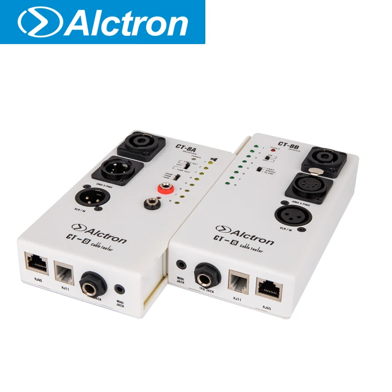 Alctron CT-8 Multi Pirpose Audio Cable Tester RJ45 TRS XLR BNC DMX 5 PINS DIM Network Lan Cable Tester Intelligent Cable Tester