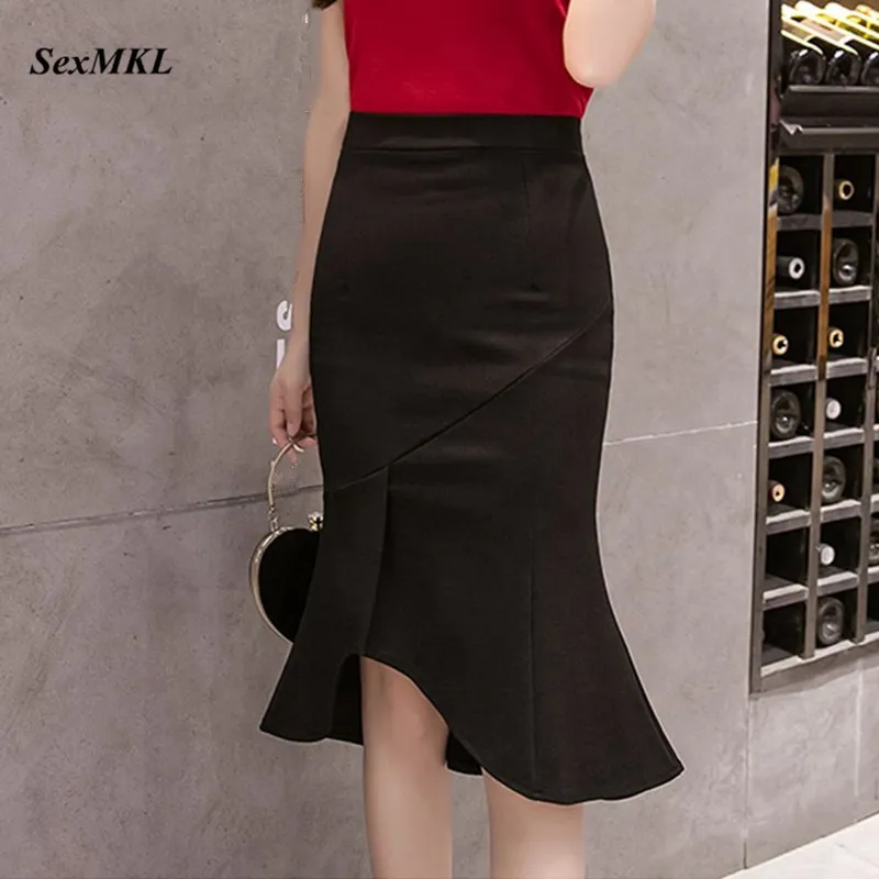 

SEXMKL Oversized Sexy Black Skirt Women 2023 Korean Summer High Waist Bodycon Skirts Sexy Office Lady Pencil Skirt Jupe Femme