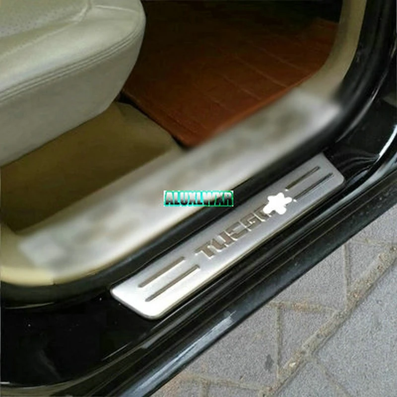 Stainless Door Sill Scuff Plate Cover Trim Fit for Hyundai Tucson 2004 To 2010 JM Car Accessories Car-styling 4PCS