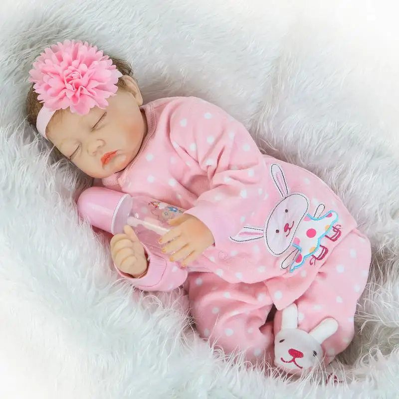 

Cute Realistic Pink Girl Silicone Reborn Babies Dolls Education Toys Real Baby Lifelike Bebe Reborn Bonecas Christmas Gift toys