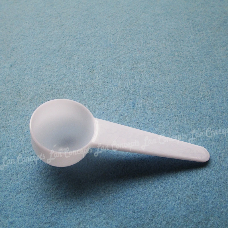 100pcs/lot 10 gram / 20ML Plastic Scoop 10g PP Measuring Spoon - 105mmX35.4mmX30mm white Free shipping