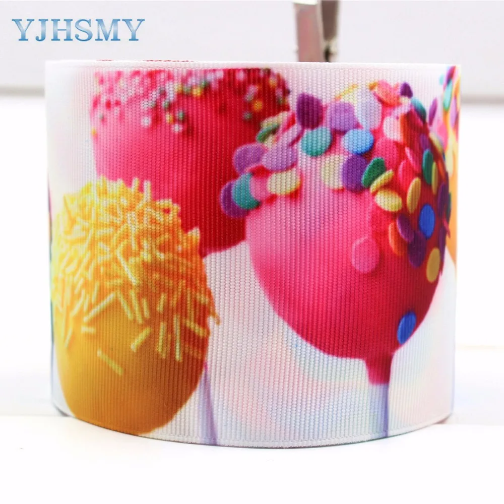 YJHSMY  handmade Printed grosgrain Ribbon 75mm 100/50/5yard/lot Diy headwear accessories,wedding gift wrap Lollipop tapes 171039