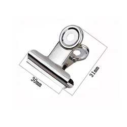 Trasporto Libero (60 pz/lotto) 30mm rotondo di metallo Clip Grip argento Bulldog clip In acciaio inox clip del biglietto di cancelleria