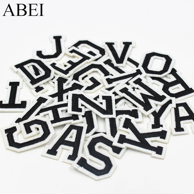 1PC A-Z  English Alphabet Letters Patches Embroidered Iron On Patch For Clothing Badge Paste For Clothes Bag Pant Sewing Jeans