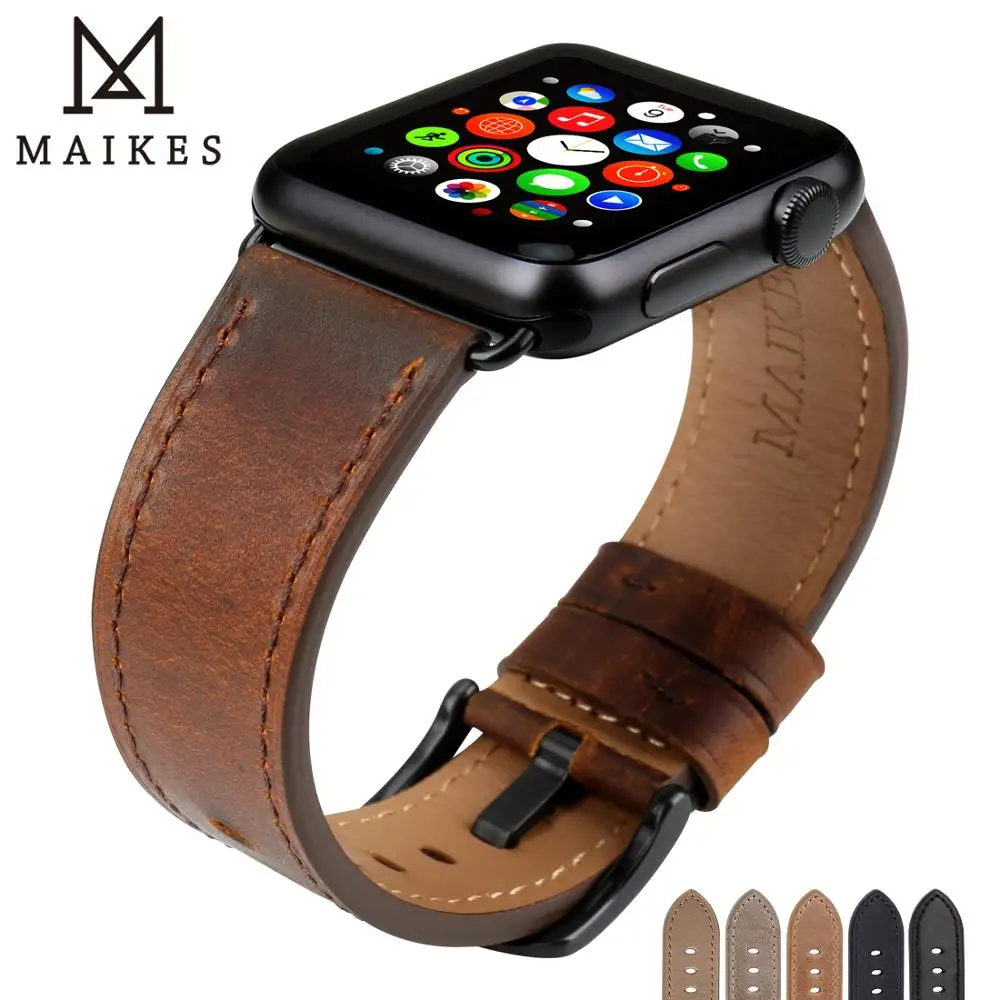 Genuine Leather Watch Strap Watchband For Apple Watch Band 49mm 44mm 40mm 45 mm 42mm 41mm Series 8 7 6 5 4 3 2 iWatch Bracelet