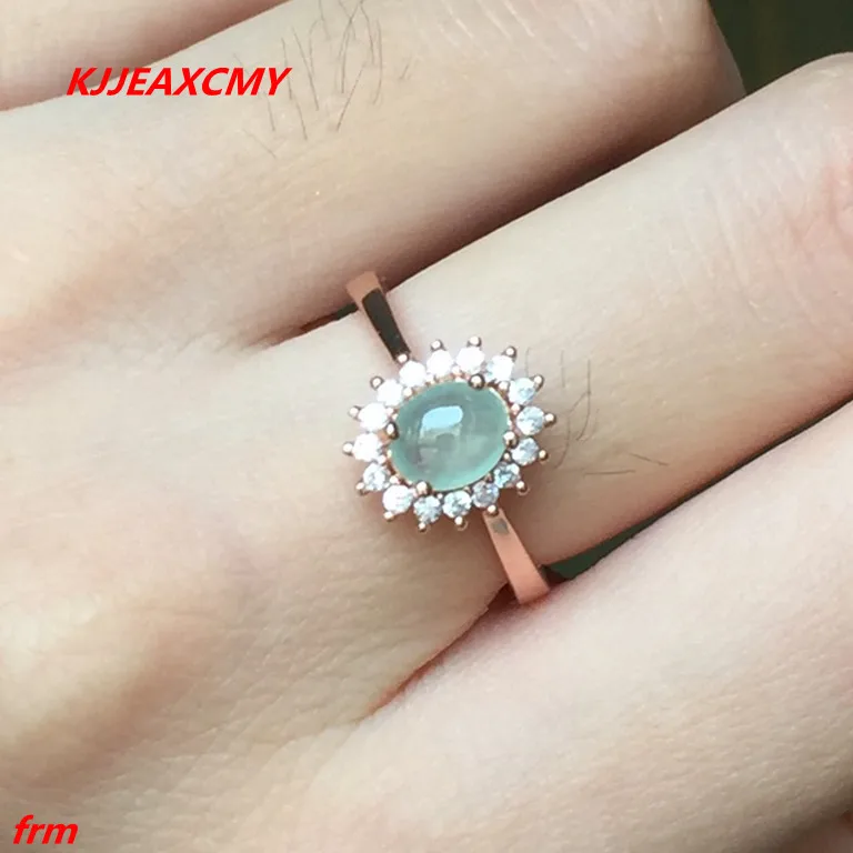 

KJJEAXCMY Fine Jewelry 925 Sterling Silver Inlaid Jade Ring Wholesale Natural a Live Support Identification