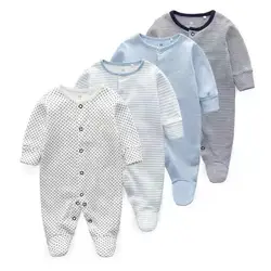 Yenidoğan bebek giysileri bebekler kız ayaklı pijama Roupa Bebe 2 paket uzun kollu 3 6 9 12 ay bebek erkek tulumlar