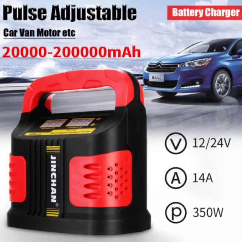 

Newest 350W 12V/24V 200A LCD Car Plus Adjust Battery Charger Jump Starter