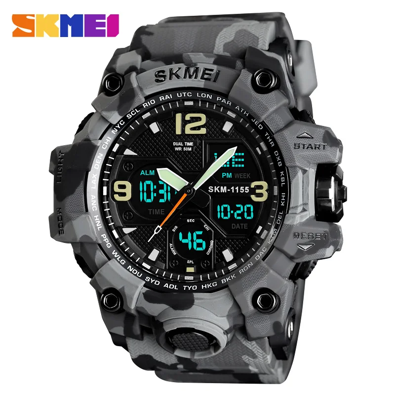 SKMEI Brand Top Luxury Military Army Sports Watches Men Quartz Digital Waterproof Clock Male Relogios Masculino Wristwatches