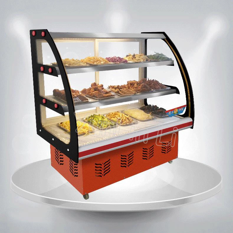 Food Freezer Fresh-Keeping Cabinet Commercial Horizontal Type Cooked Food Cold Dishes Showcase With Three Layer