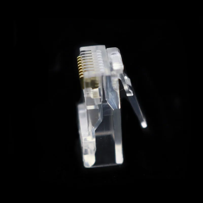 10 Pcs Cable terminal Transparent Crystal Head Crystal Head RJ45 CAT5 CAT5E Modular Plug Gold Plated Network Connector