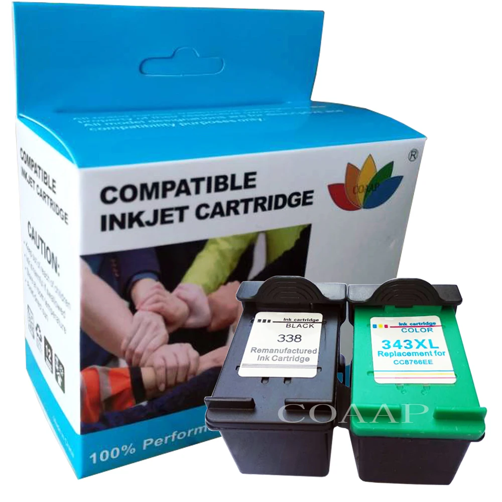 

Compatible Ink Cartridges for hp338 343 Deskjet 325 375 2355 2570 5740 6520 6540 6620 6840 9800 Printer for HP 338 Refilled